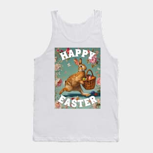 Happy Easter Bunny With Egg Basket Tank Top